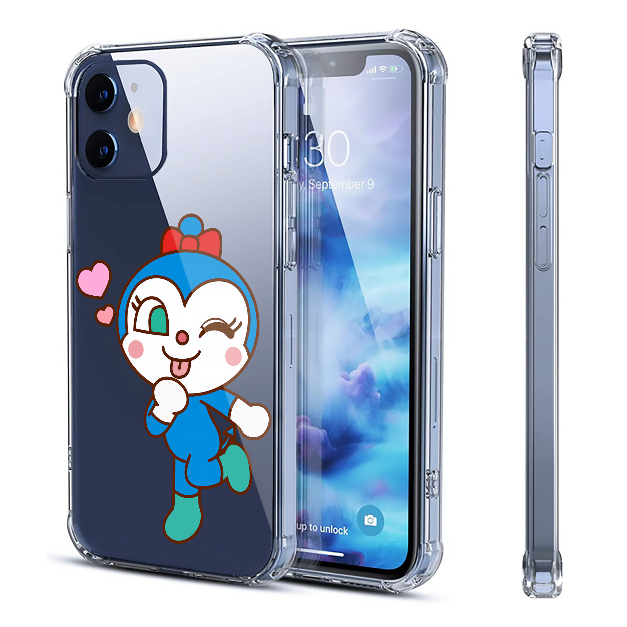 （画像用） アンパンマン Anpanman 【iPhone 12シリーズ対応】透明スマホケース（クリアソフトケース）